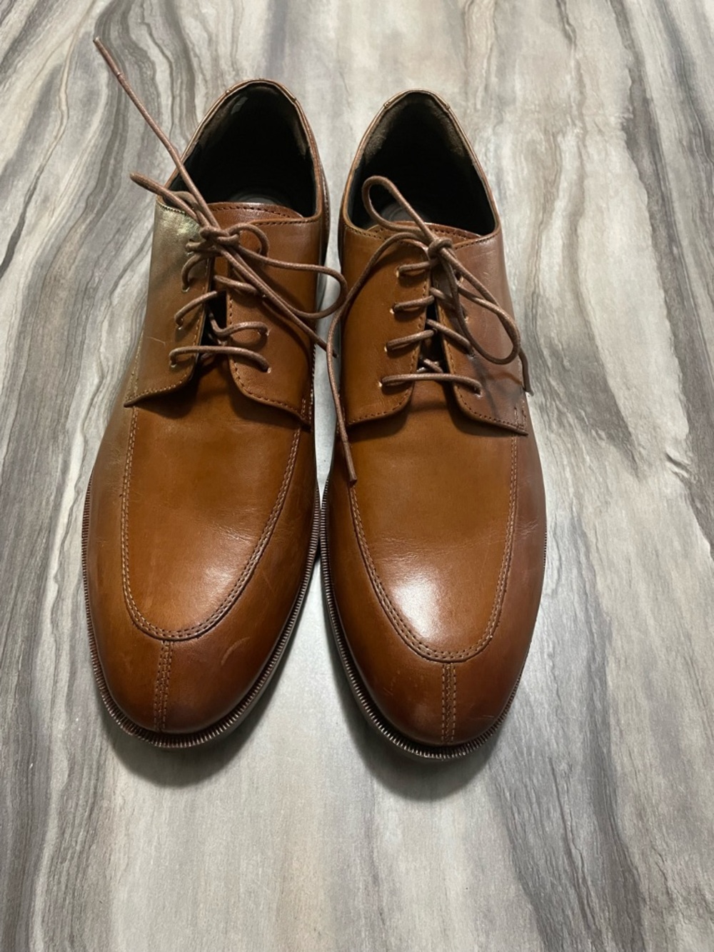 Cole Haan Men's Tan Leather Derby Lace-Up Shoes